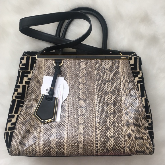 Fendi 2Jours in Snakeskin with Velvet Zucca Sides - Picture 3 of 8